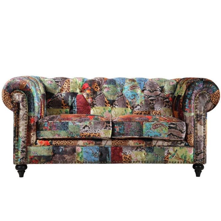 Chesterfield 2 Seater Lounge Digital Print Patchwork