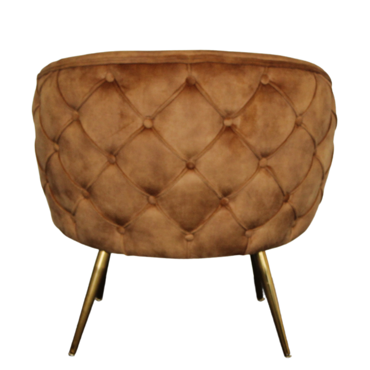 York Accent Chair -Diamond Tufted|Gold deluxe velvet