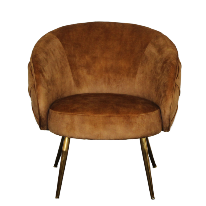 York Accent Chair -Diamond Tufted|Gold deluxe velvet