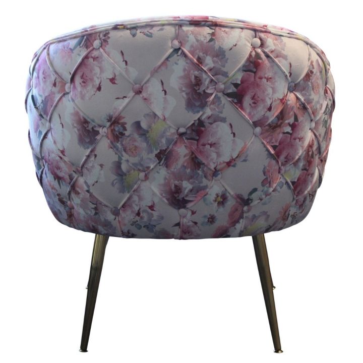 York Accent Chair -Diamond Tufted|Floral deluxe velvet