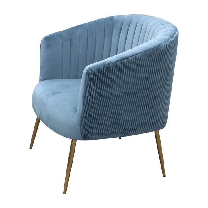 Perla Chair Spruce velvet fluted back Gold legs