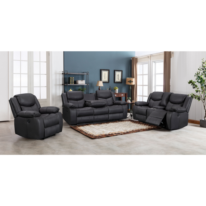 Urban 2 Seater Motion Recliner Sofa - Black
