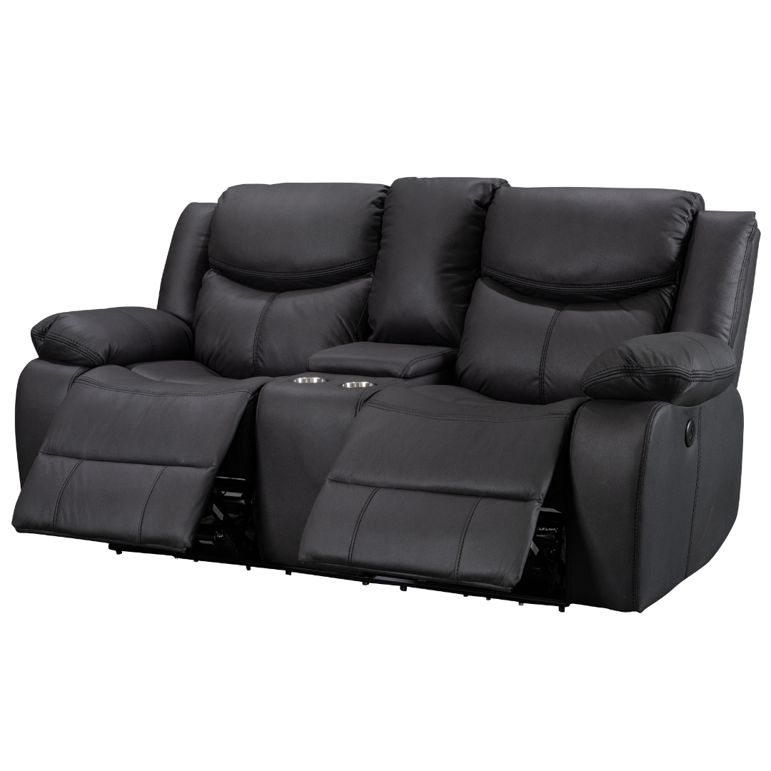 Urban 2 Seater Motion Recliner Sofa - Black
