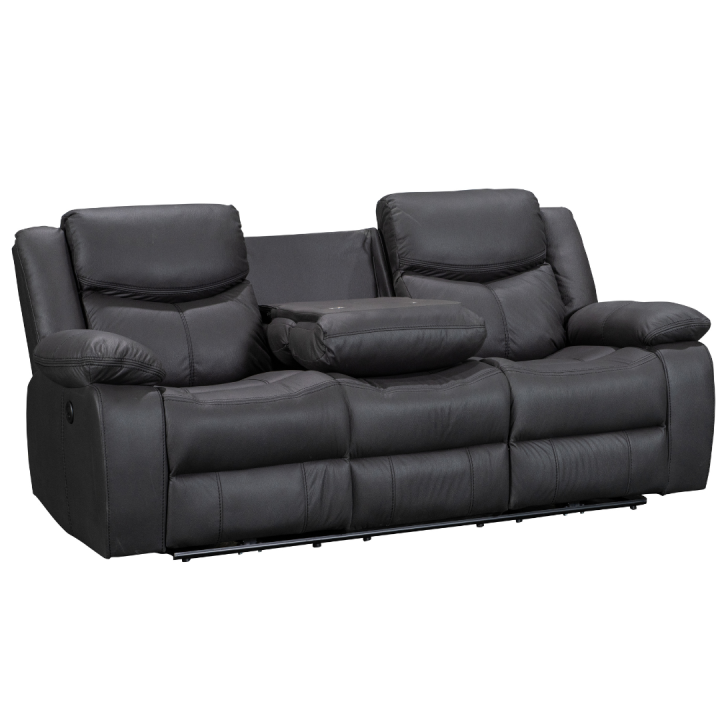 Urban 3 Seater Motion Recliner - Black