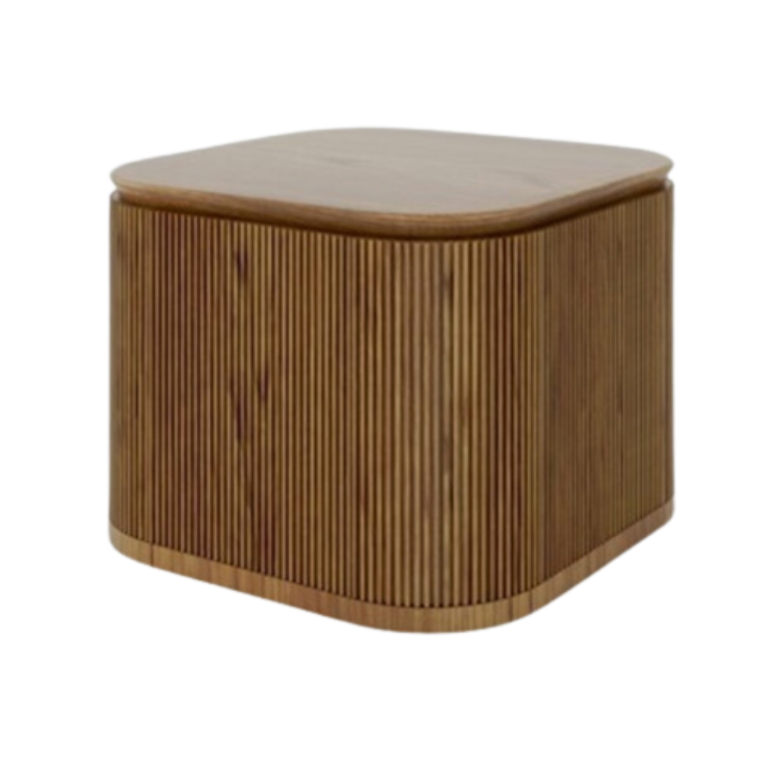 Finn Square Side Table Red Oak