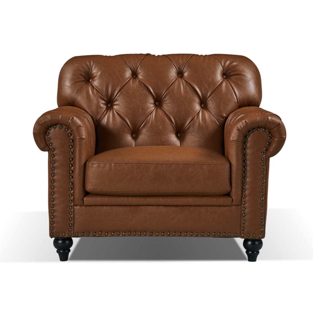 Barclay Chesterfield Arm Chair Tan