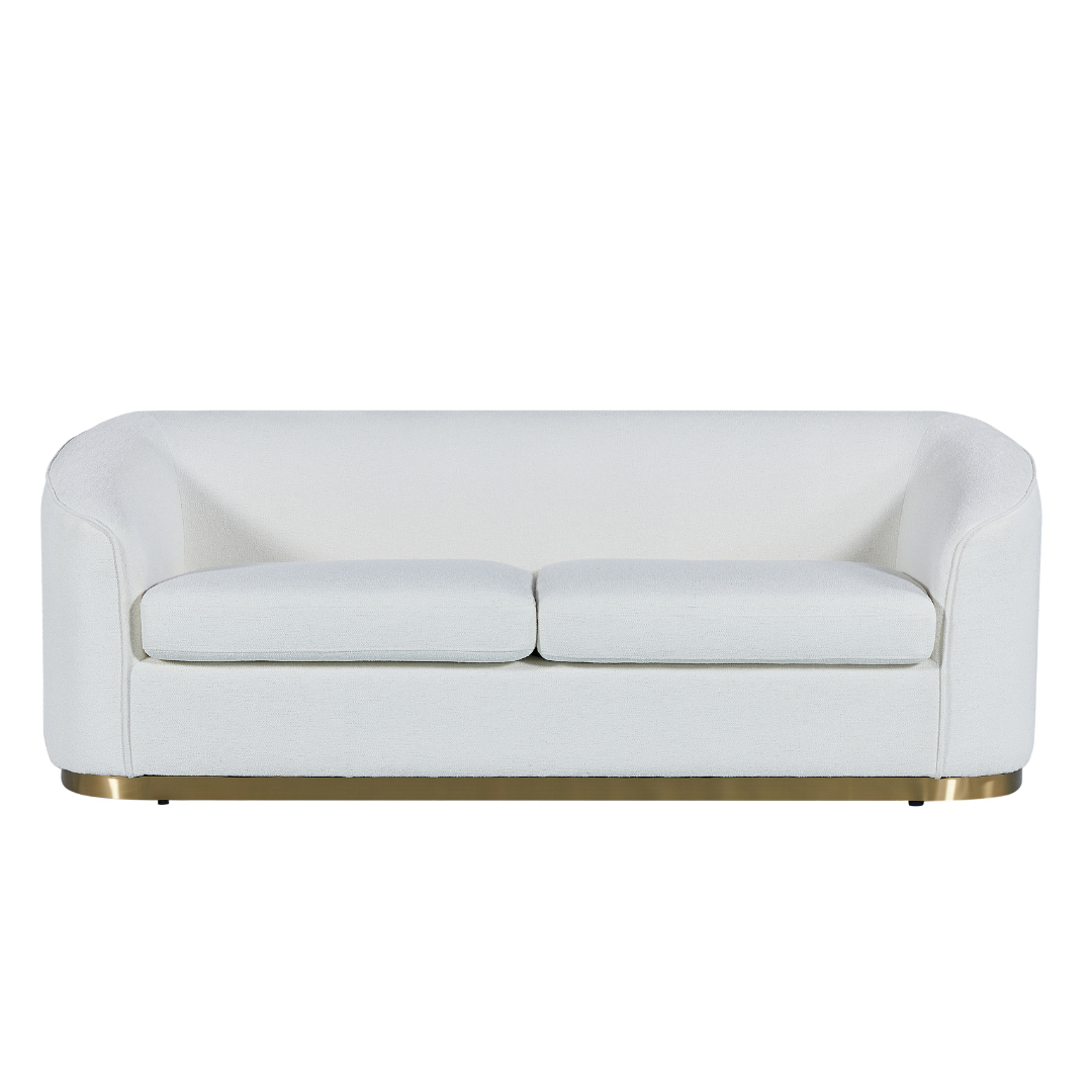 Bellissimo Oro 3 Seater Sofa Gold Base Bertoni Boucle upholstery