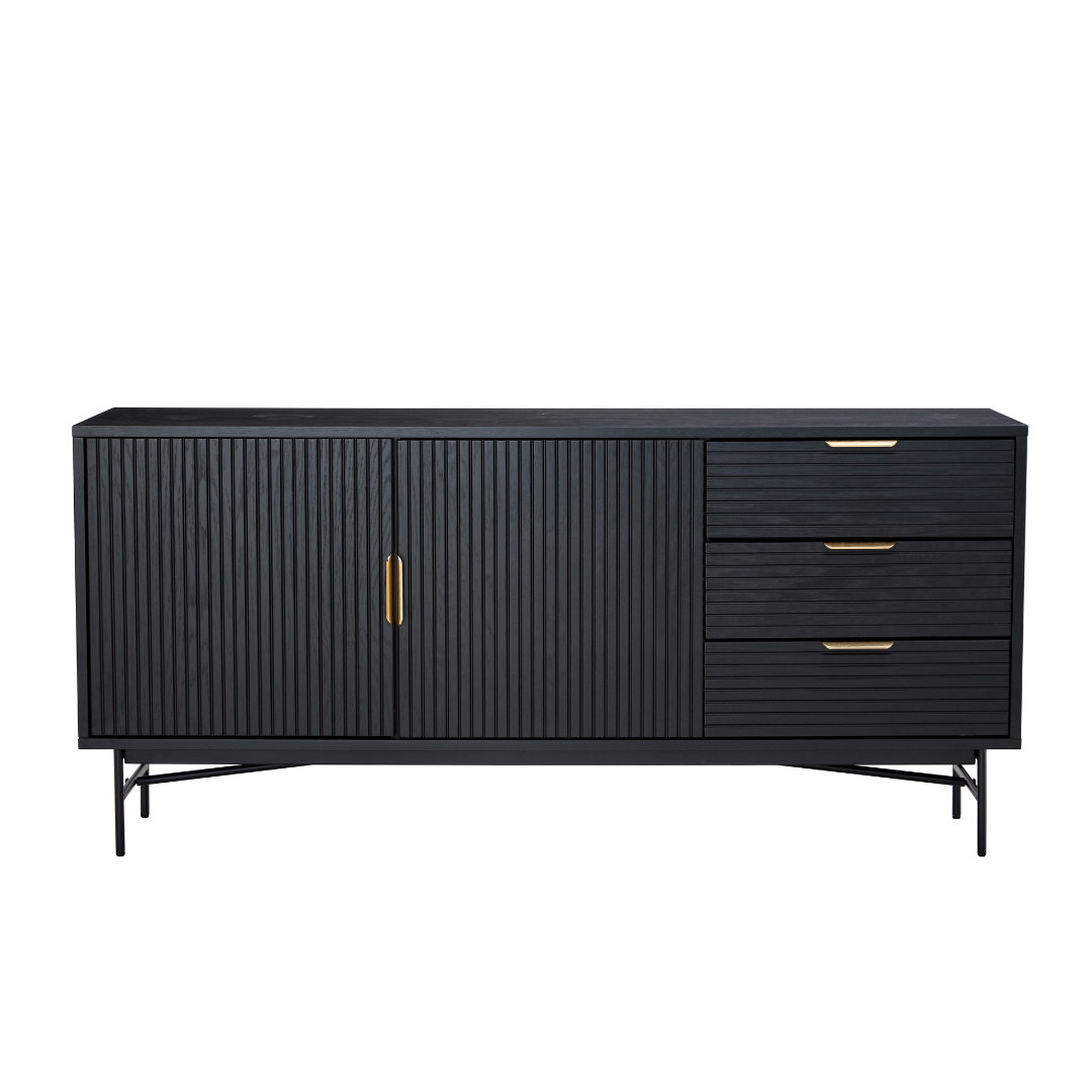 Astoria 2 Door 3 Drawer Buffet Black Oak Veneer