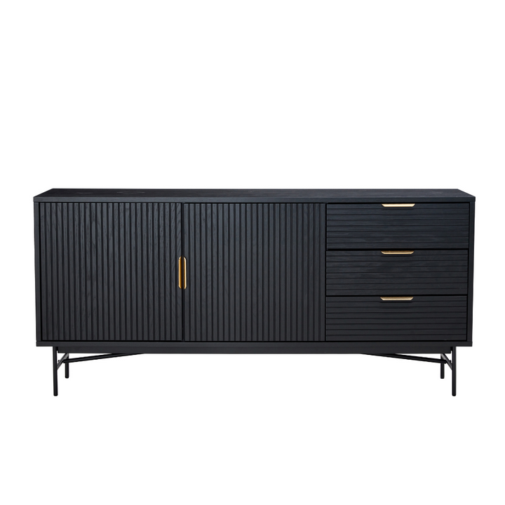 Astoria 2 Door 3 Drawer Buffet Black Oak Veneer