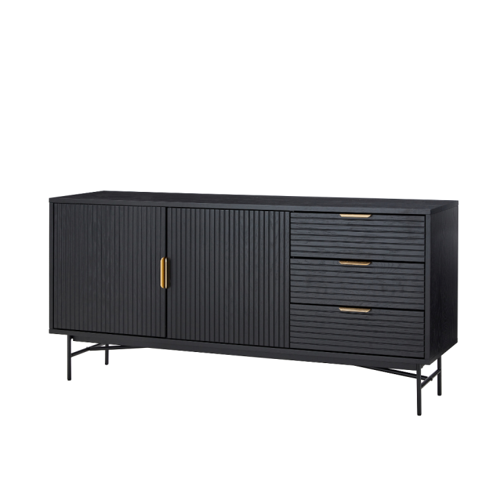 Astoria 2 Door 3 Drawer Buffet Black Oak Veneer