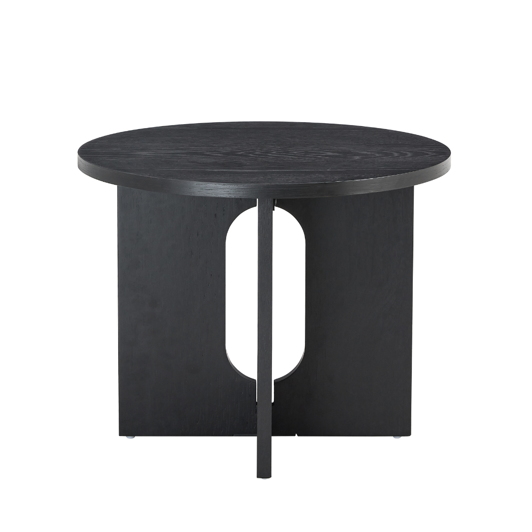Soho Side Table, Round - Black Oak Veneer