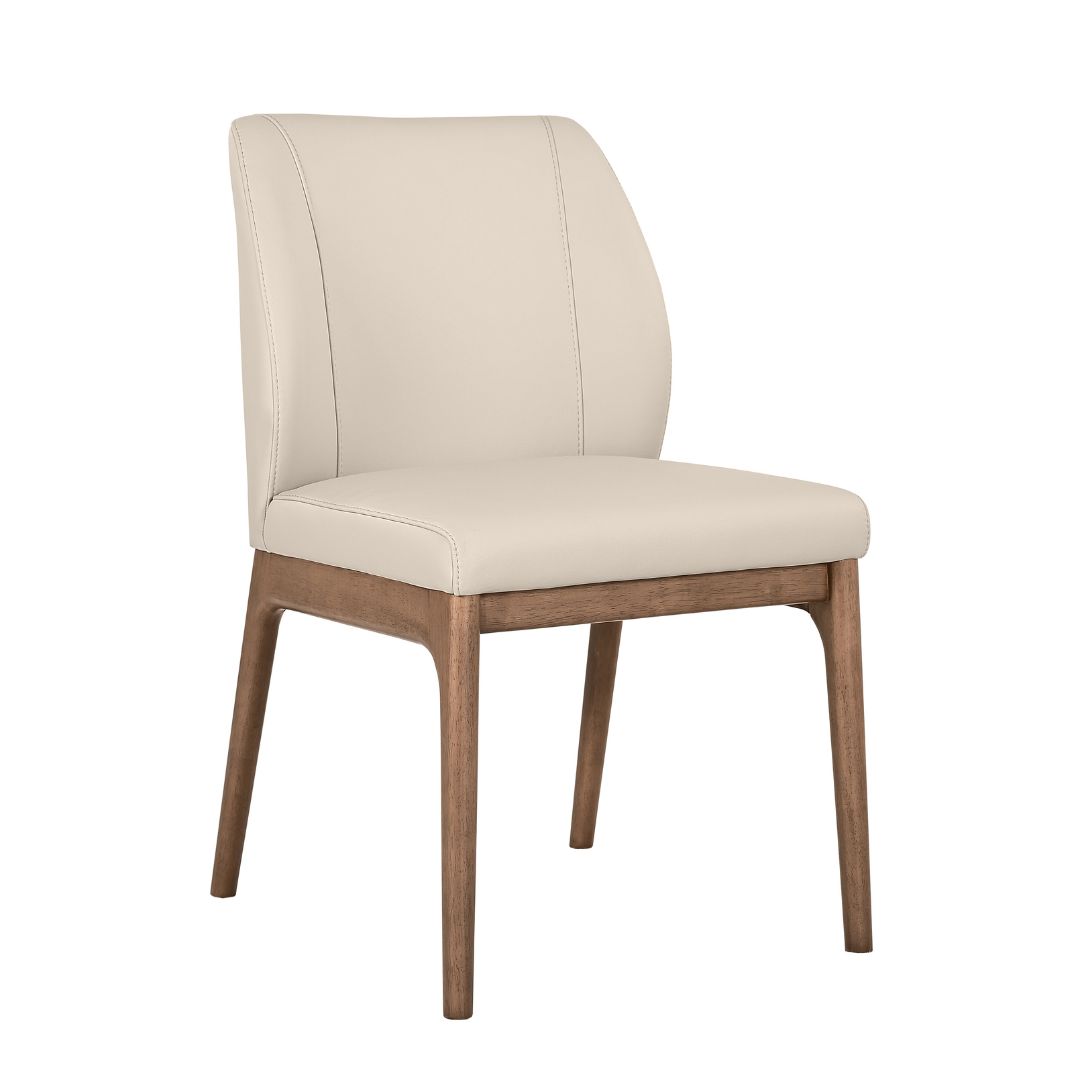 Capella Dining Chair Beige Fabric/Walnut