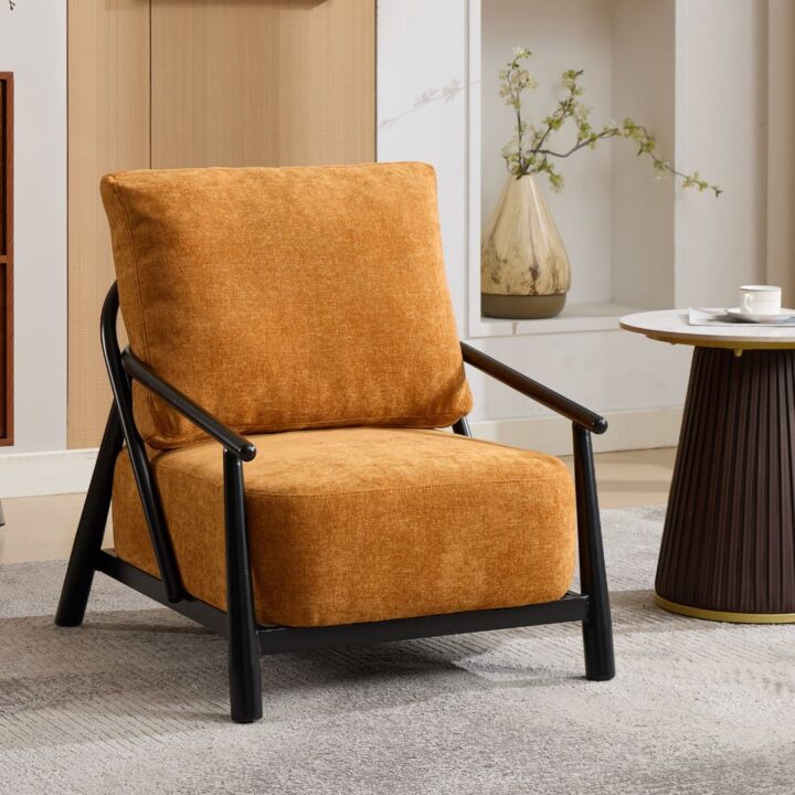 Amberley Chair Liberty Chenille Ochre Black