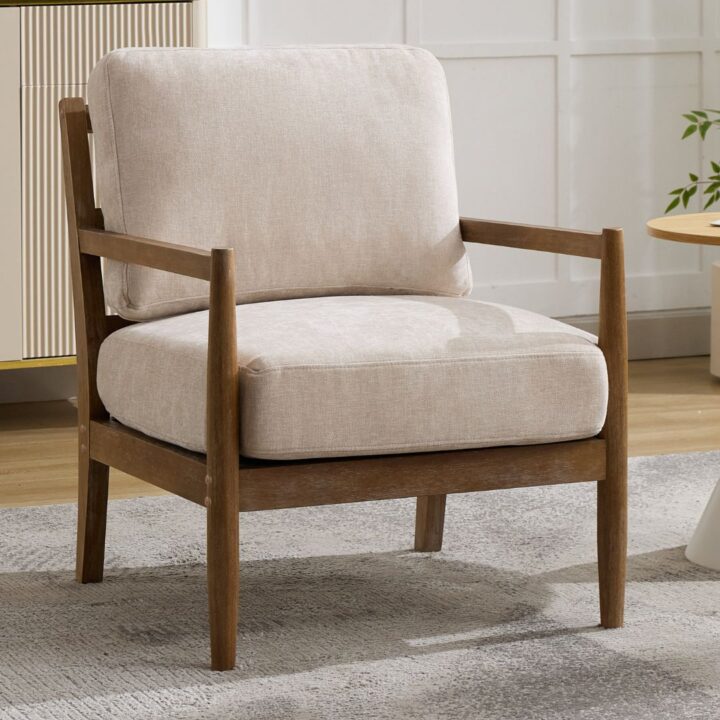 Alden Chair Liberty Chenille Beige Walnut