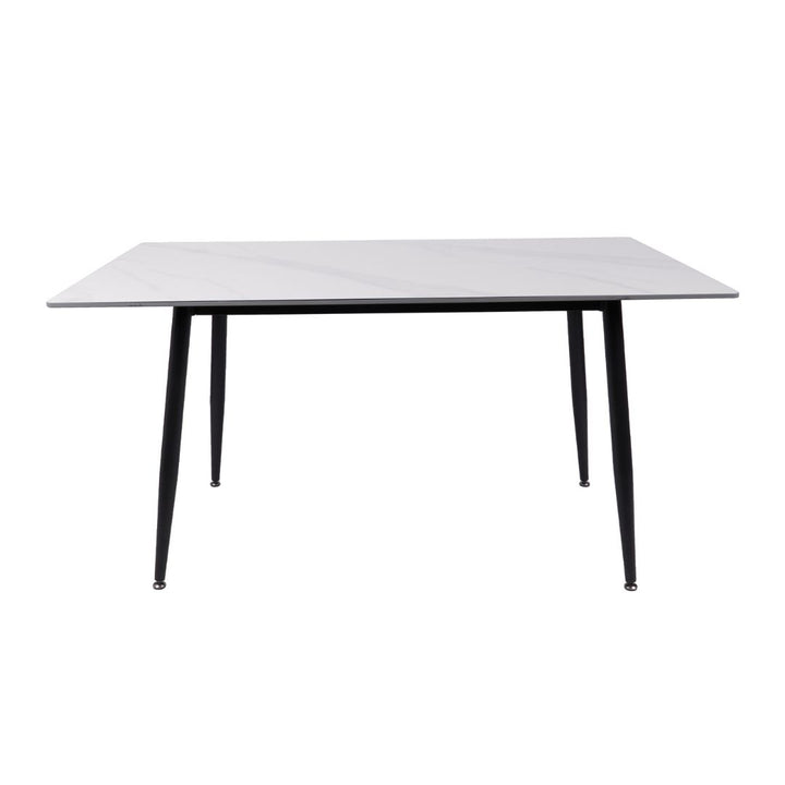 Fiore 7 Pce Dining - White Marble with Fabric Chairs