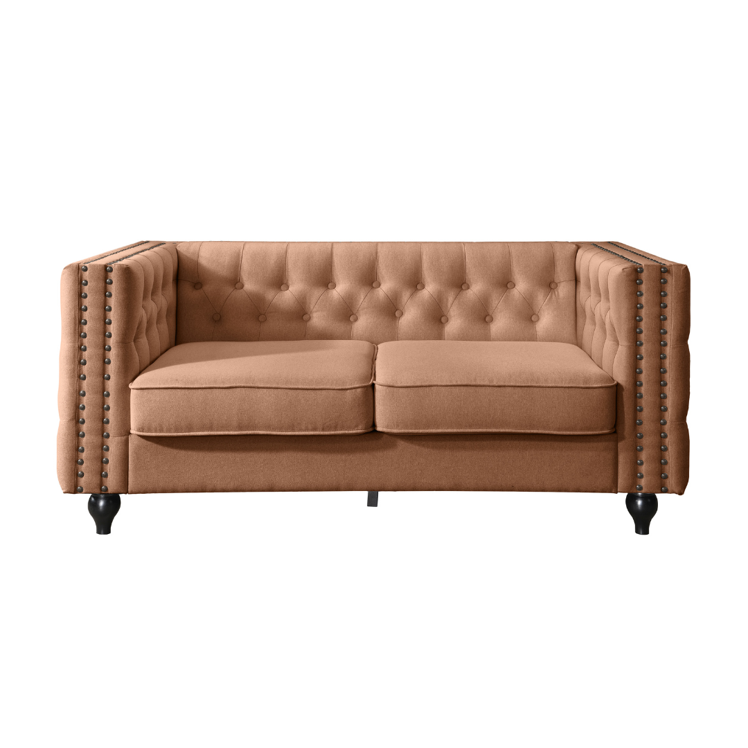 Mayfair 2 Seater Tufted Sofa Vintage Tan