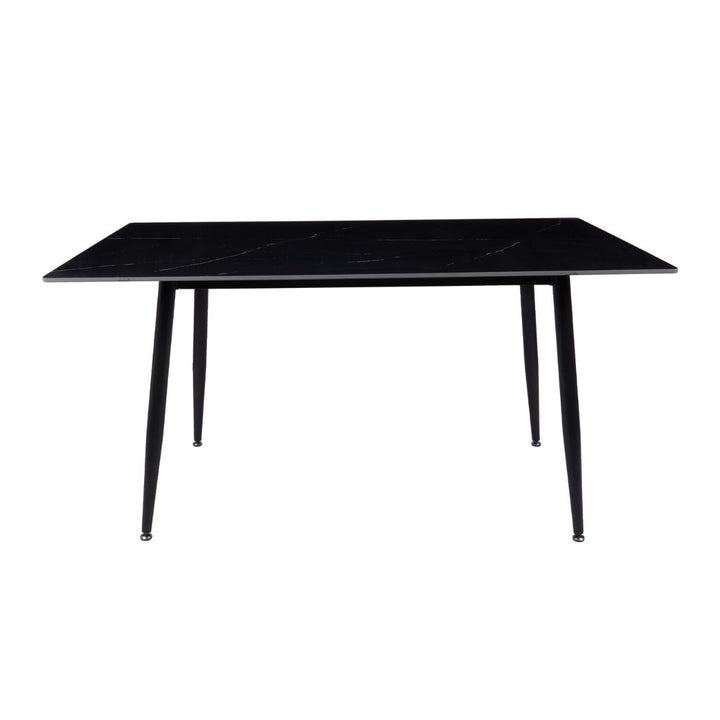 Fiore 7 Pce Dining - Black Marble with Fabric Chairs