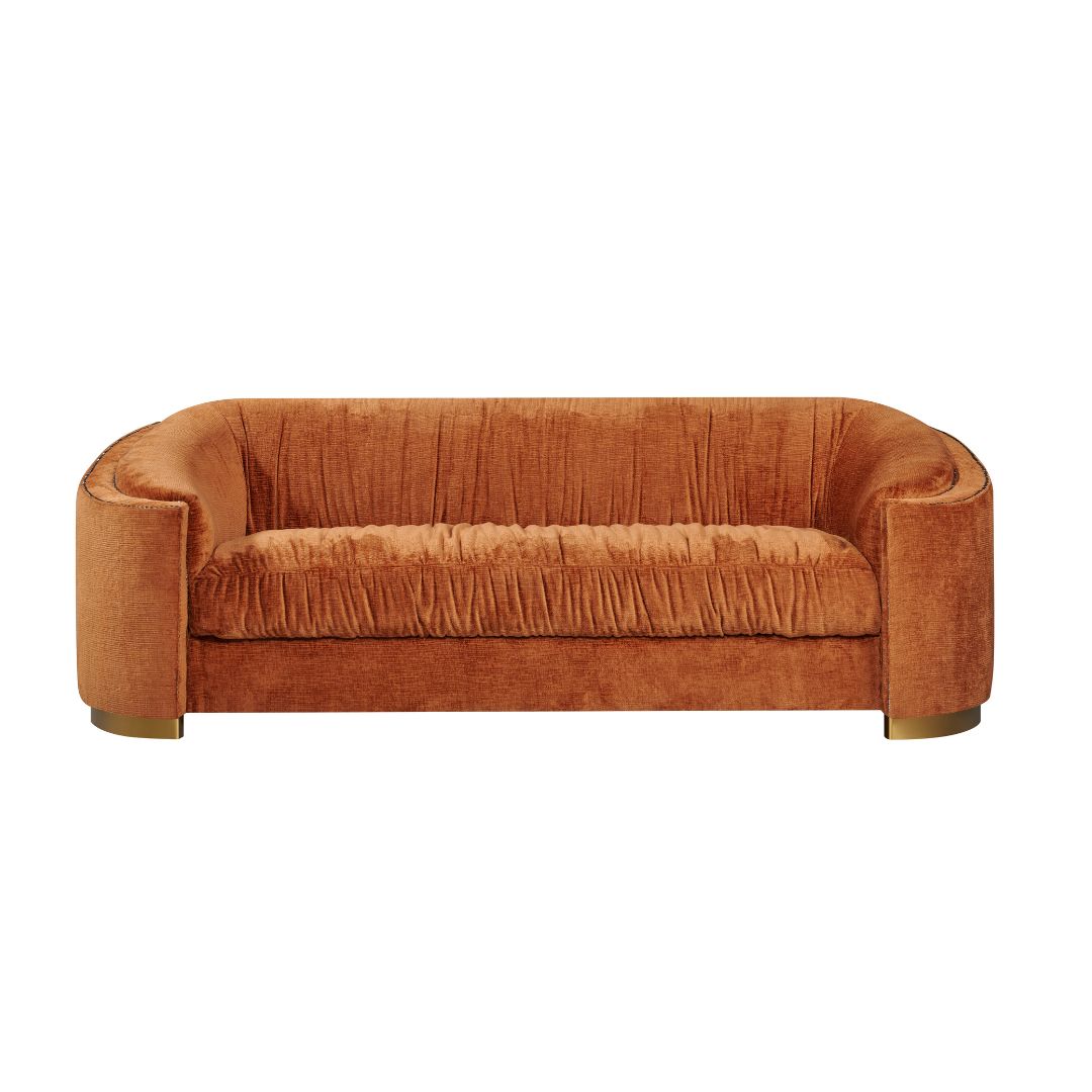 Duomo 3 seater Sofa Rust Chenille Upholstery