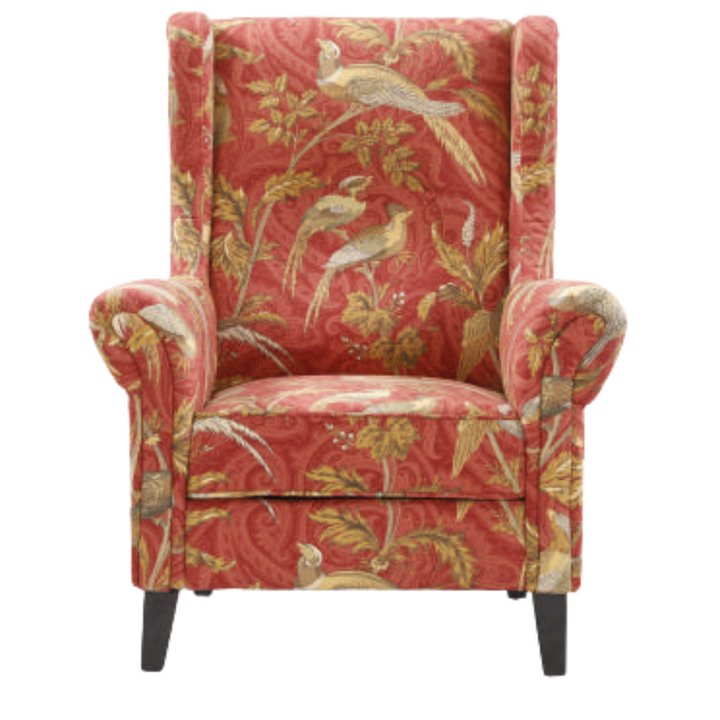 Bliss Chair upholstered in Bird Chinoiserie Digital Print Fabric