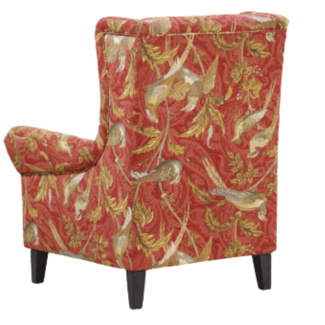 Bliss Chair Upholstered in Bird Chinoiserie Digital Print Fabric
