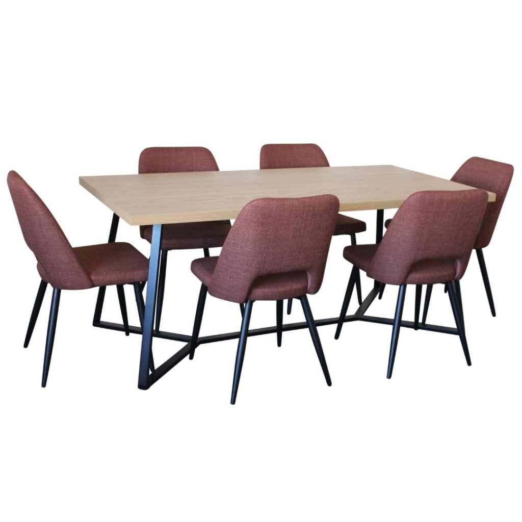 April 7 Pce Dining with Zara Chair Russet fabric