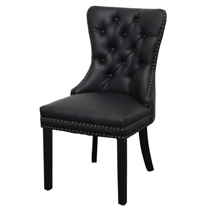 Elena Chair Black Faux Leather