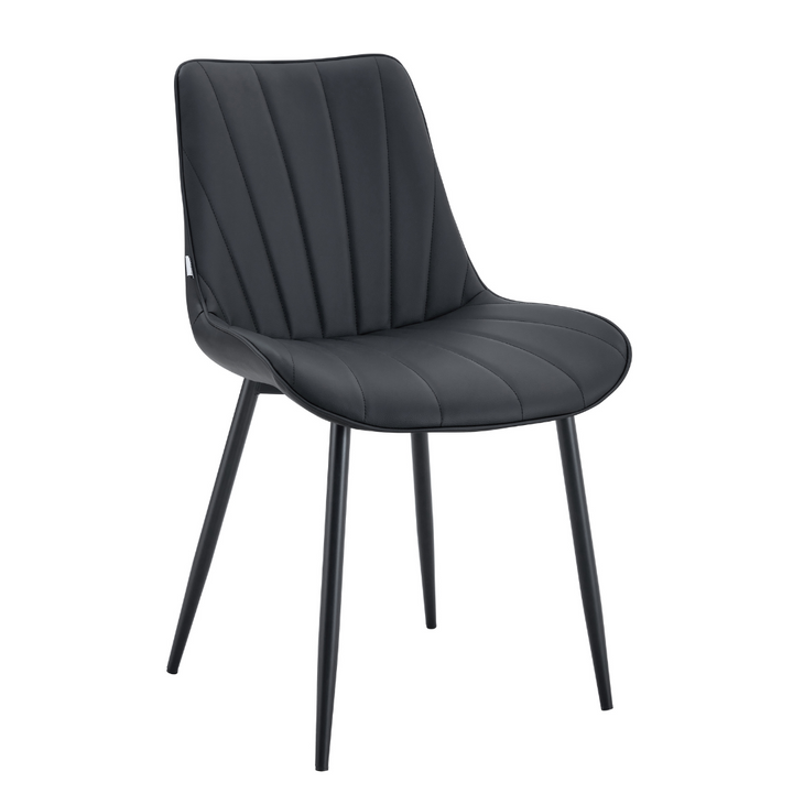 Lora Dining Chair Black faux leather