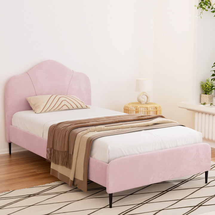 Artiss OLAN King Single Bed Frame in Pink Velvet Upholstery – Pilbara Bathroom Warehouse Perth and regional Western Australia