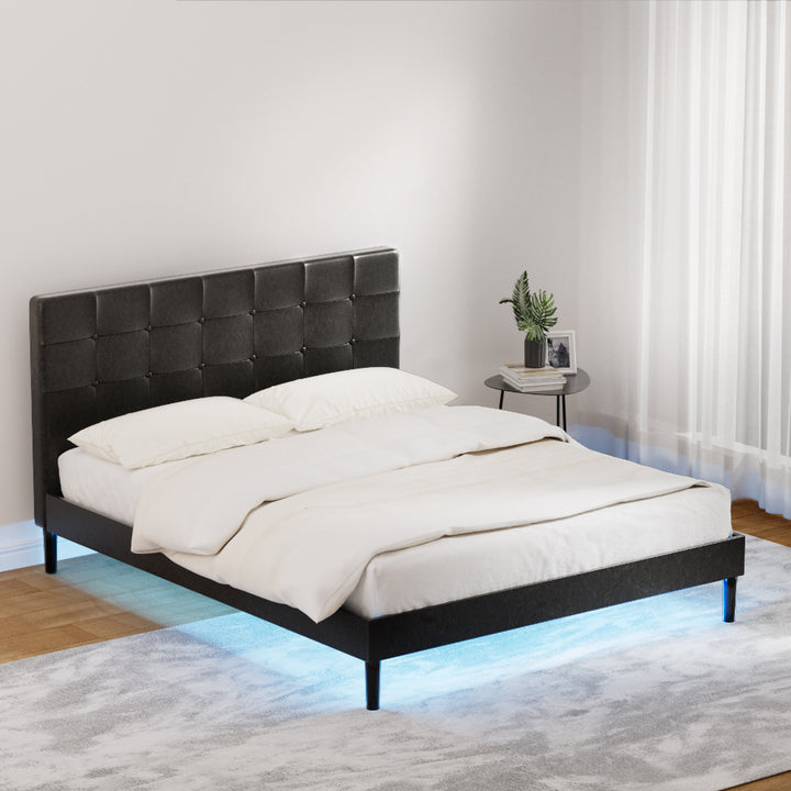 Artiss RAVI Queen Size Bed Frame in Black with LED Headboard – Pilbara Bathroom Warehouse Perth and regional Western Australia