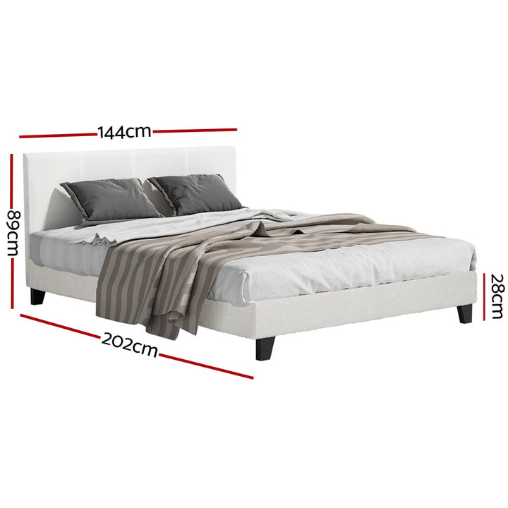 Artiss NEO Double Size Bed Frame in Bouclé Fabric – Pilbara Bathroom Warehouse Perth and regional Western Australia