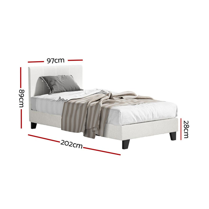 Artiss NEO Single Size Bed Frame in Bouclé Fabric – Pilbara Bathroom Warehouse Perth and regional Western Australia