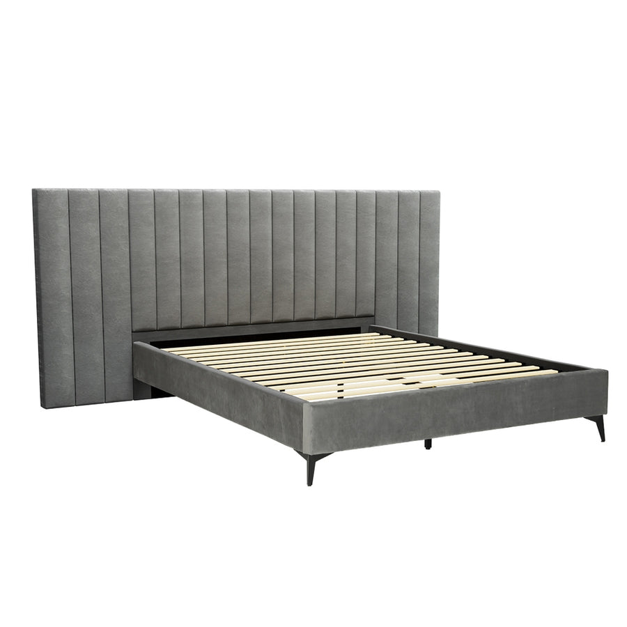 Artiss Queen Size Bed Frame LOTT, Velvet Upholstery in Grey – Pilbara Bathroom Warehouse Perth and regional Western Australia