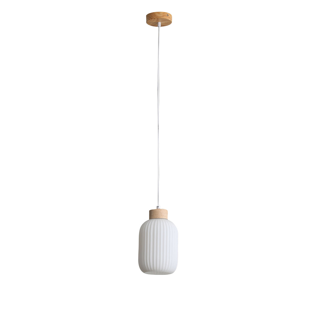 BOLLI.130 Real Timber & Opal Glass Pendant