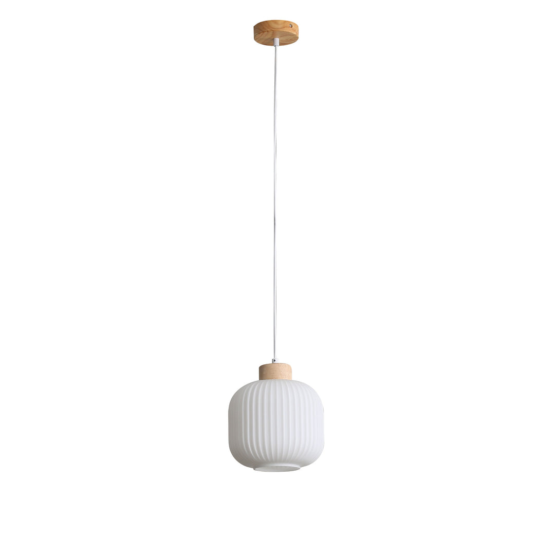 BOLLI.200 Real Timber & Opal Glass Pendant