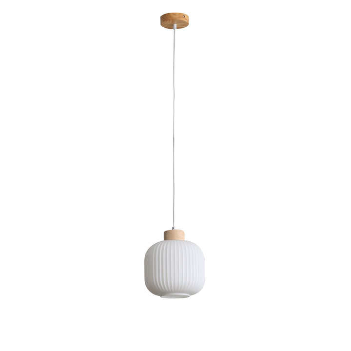 BOLLI.200 Real Timber & Opal Glass Pendant