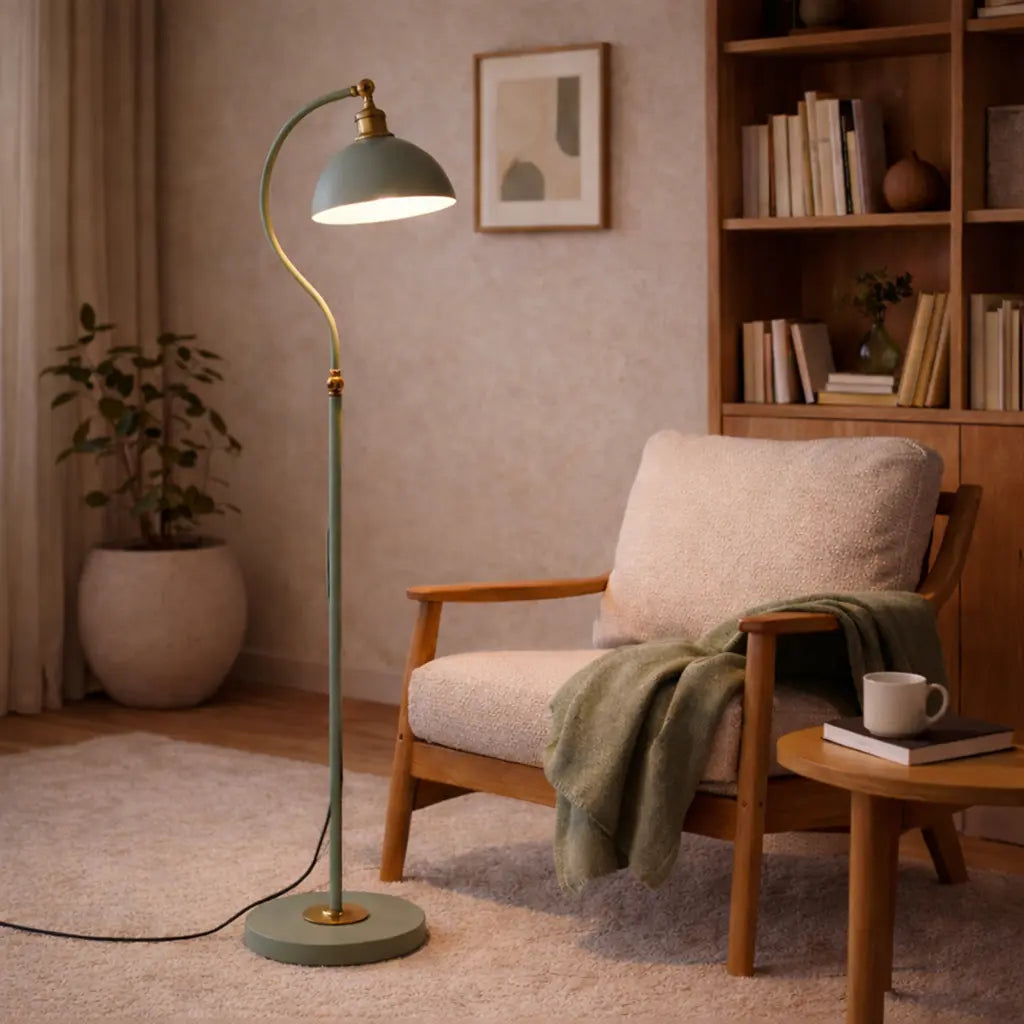 Brevik Floor Lamp in Beige, Black, Green or Orange