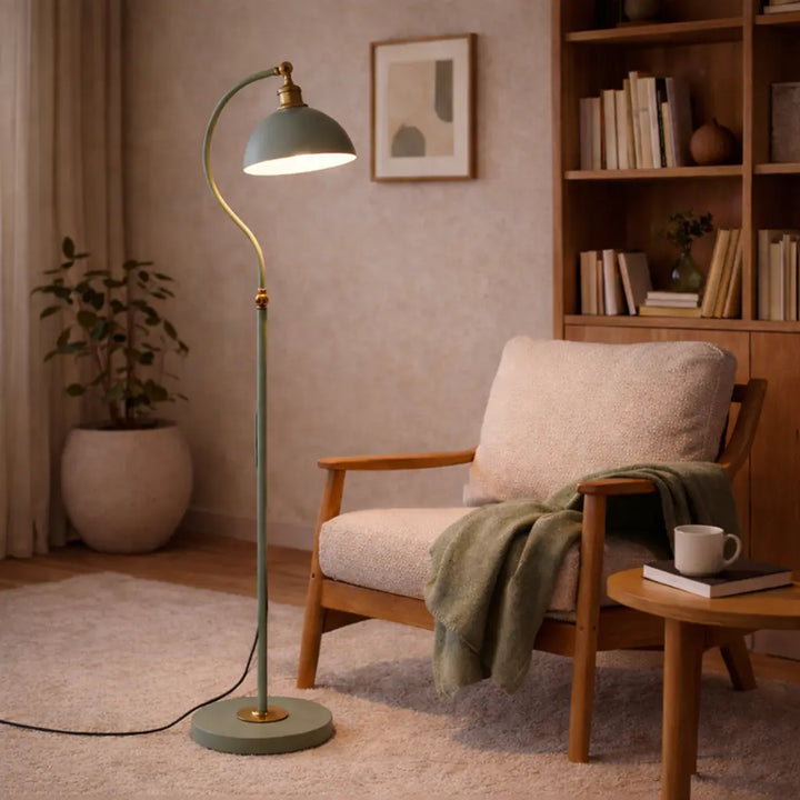 Brevik Floor Lamp in Beige, Black, Green or Orange