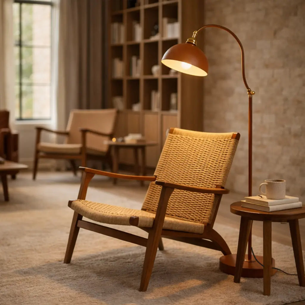 Brevik Floor Lamp in Beige, Black, Green or Orange