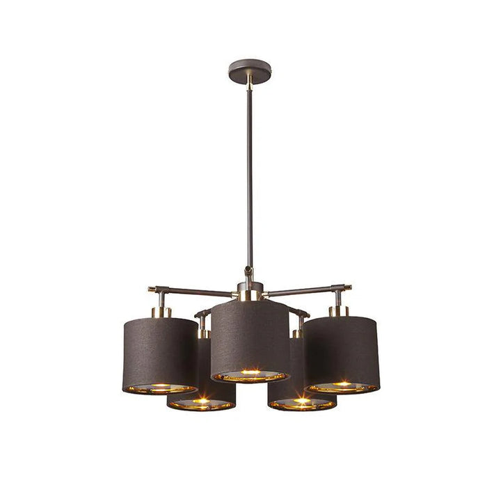 Balance Chandelier 5xE27 in Brown/Polished Brass or White/Polished Nickel