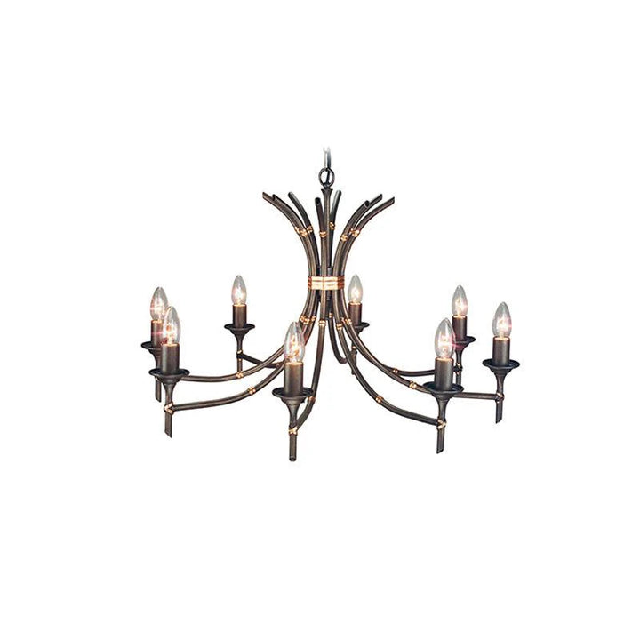 Bamboo Chandelier E14 in Bronze Patina