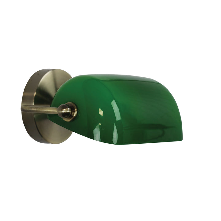 Bankers Wall Light - Antique Brass & Black