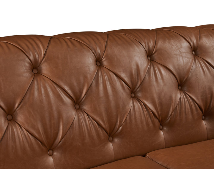 Barclay 3 Seater Tan faux leather