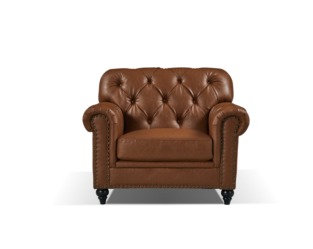 Barclay Arm Chair Tan faux leather