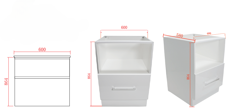 Base Microwave Cabinet With Drawer