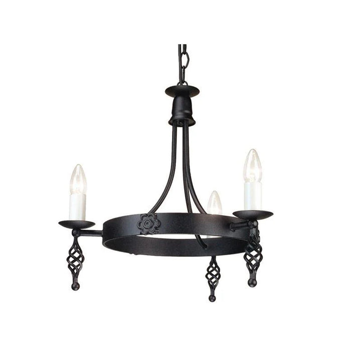 Belfry 3Lt/5Lt Chandelier E14 in Black Elstead Lighting