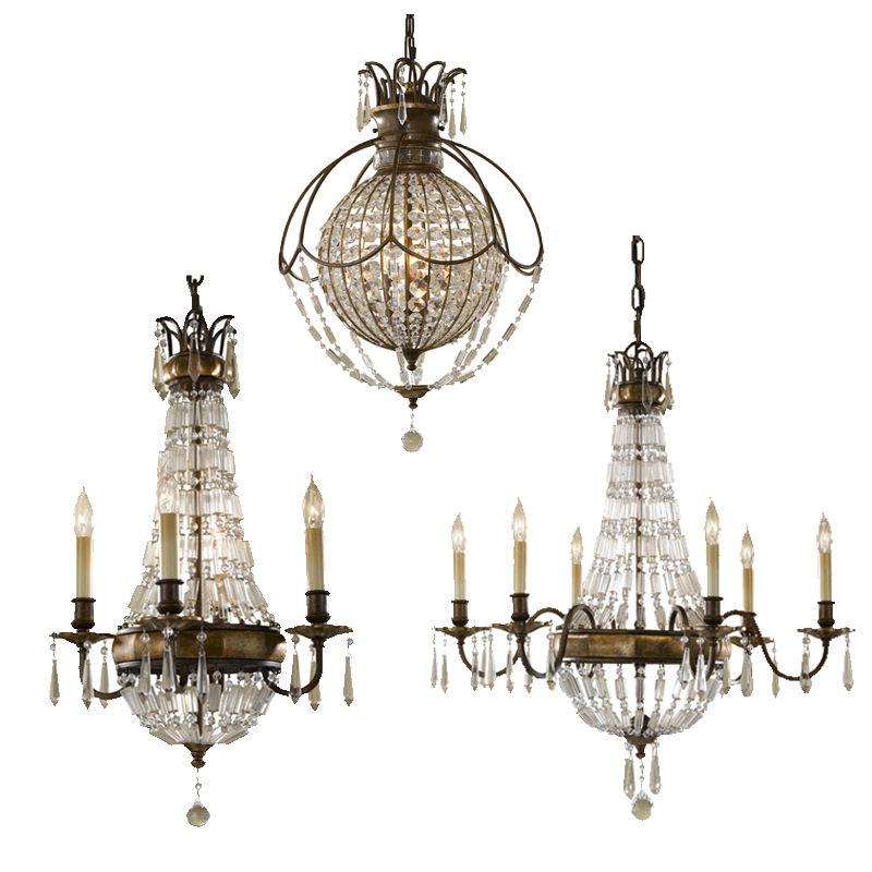 Bellini 3Lt/4Lt/6Lt Chandelier E14 in Bronze/Brass Finish