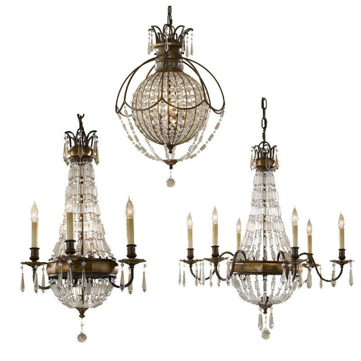 Bellini 3Lt/4Lt/6Lt Chandelier E14 in Bronze/Brass Finish