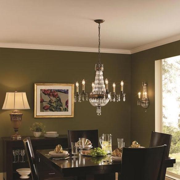 Bellini 3Lt/4Lt/6Lt Chandelier E14 in Bronze/Brass Finish