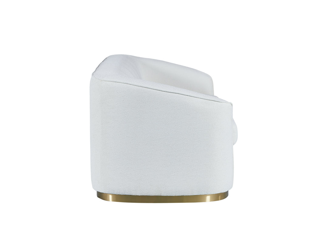 Bellissimo 2 Seater White Boucle/Gold