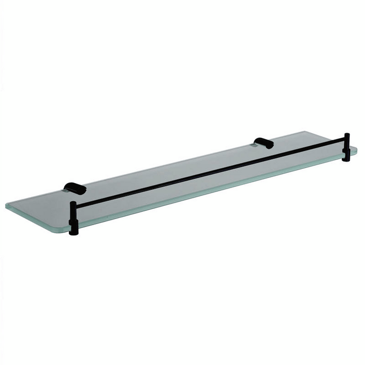 Round Glass Shelf Black